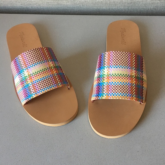 Madewell The Maddie Slide Sandal in Dandelion Multi - Picture 1 of 7